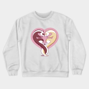 Valentine Ferrets Heart Crewneck Sweatshirt